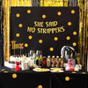 he Said No Strippers Gold Glitter Banner - Bachelor Party Banner and Decorations